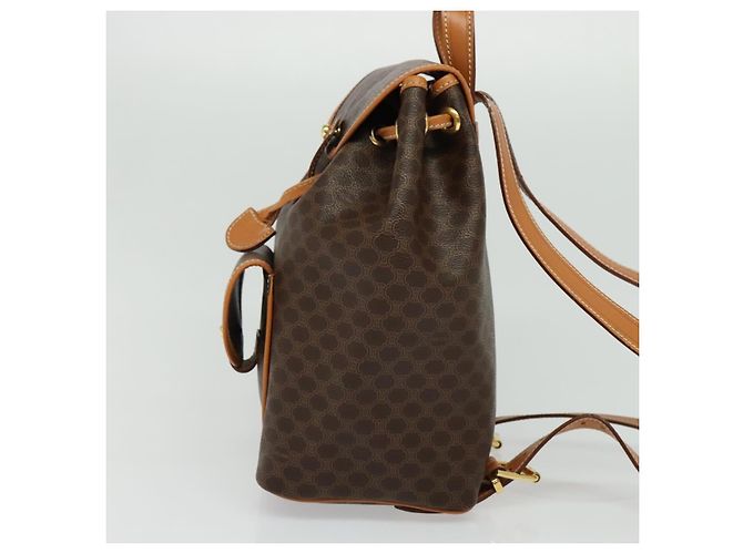 Céline CELINE Macadam Canvas Backpack PVC Leather Brown Gold Auth yk19307 Golden - view 3
