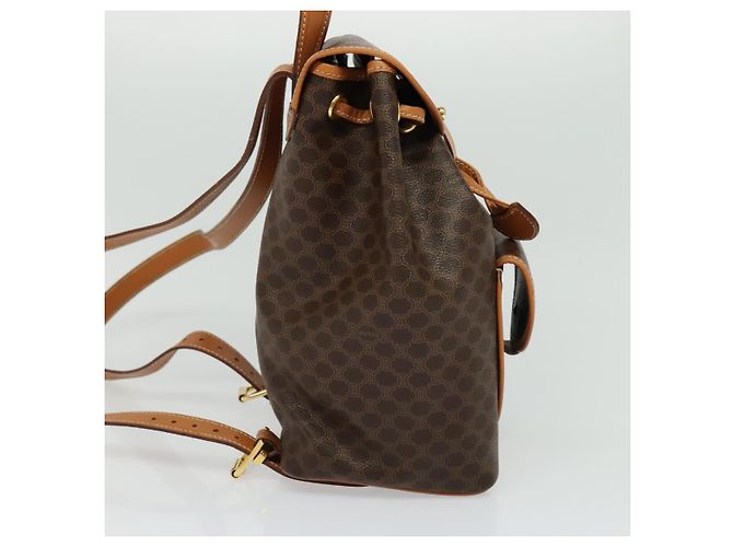 Céline CELINE Macadam Canvas Backpack PVC Leather Brown Gold Auth yk19307 Golden - view 4