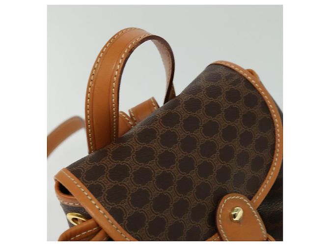 Céline CELINE Macadam Canvas Backpack PVC Leather Brown Gold Auth yk19307 Golden - view 6