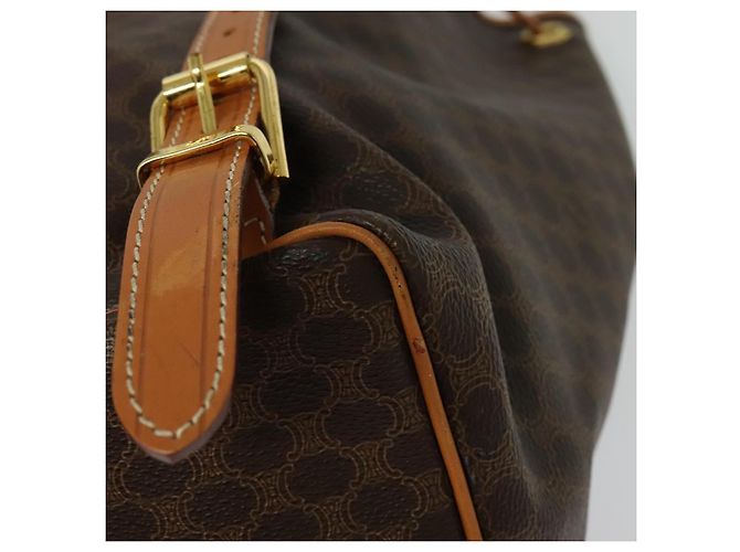 Céline CELINE Macadam Canvas Backpack PVC Leather Brown Gold Auth yk19307 Golden - view 9