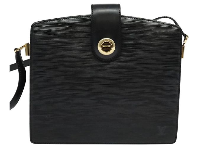 LOUIS VUITTON Borsa a Spalla Capuchin Epi Nera M52342 LV Auth ep10154 Nero - vista 13