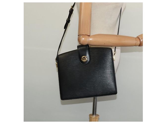 LOUIS VUITTON Borsa a Spalla Capuchin Epi Nera M52342 LV Auth ep10154 Nero - vista 21