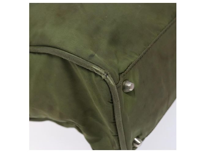 PRADA Borsa a mano in nylon verde argento Auth 139545 - vista 15