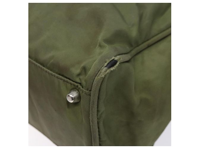 PRADA Borsa a mano in nylon verde argento Auth 139545 - vista 16