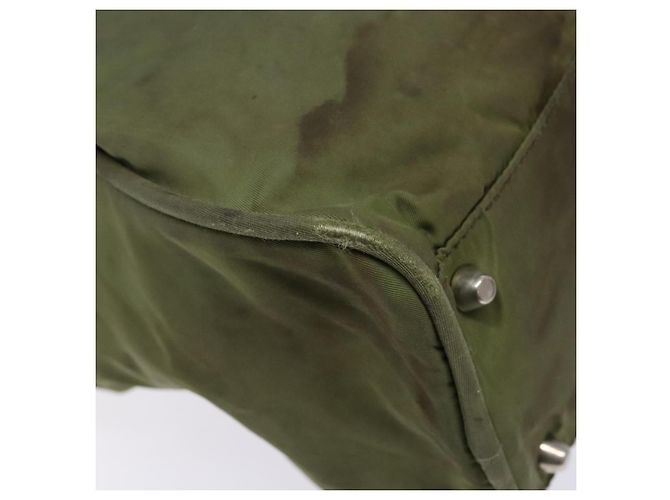 PRADA Borsa a mano in nylon verde argento Auth 139545 - vista 17