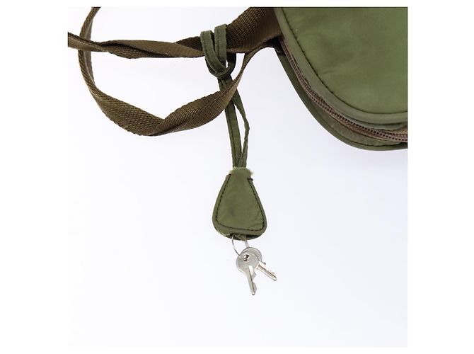 PRADA Borsa a mano in nylon verde argento Auth 139545 - vista 20