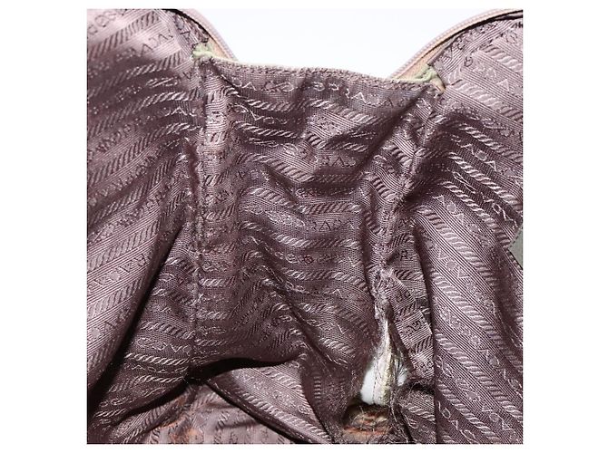 PRADA Borsa a mano in nylon verde argento Auth 139545 - vista 23