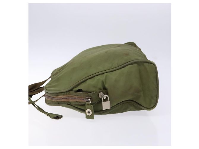 PRADA Borsa a mano in nylon verde argento Auth 139545 - vista 4