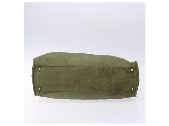 PRADA Borsa a mano in nylon verde argento Auth 139545 - vista 5