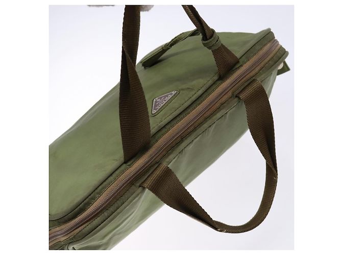 PRADA Borsa a mano in nylon verde argento Auth 139545 - vista 6
