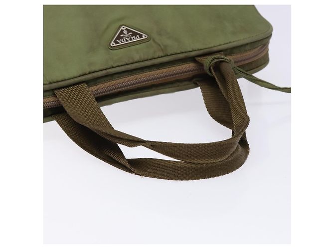 PRADA Borsa a mano in nylon verde argento Auth 139545 - vista 7