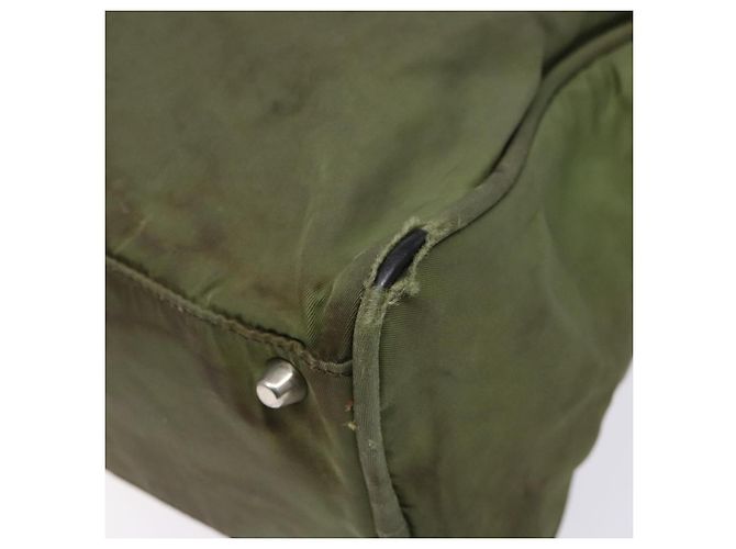 PRADA Borsa a mano in nylon verde argento Auth 139545 - vista 8