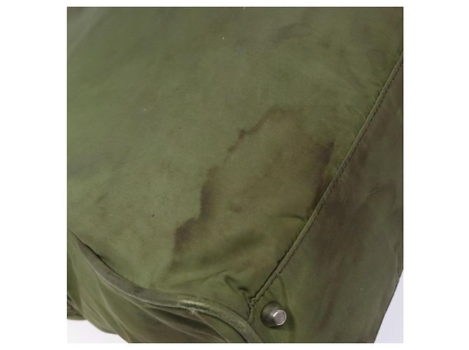 PRADA Borsa a mano in nylon verde argento Auth 139545 - vista 9