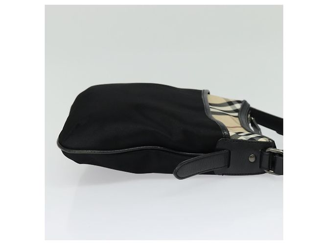 Burberry Bolso de Hombro Nova Check de Nailon Beige Plata Auth BA4461 - vista 4