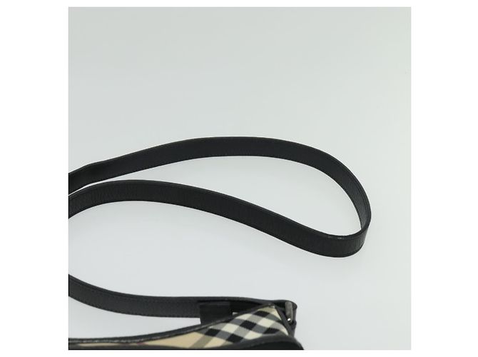 Burberry Bolso de Hombro Nova Check de Nailon Beige Plata Auth BA4461 - vista 8