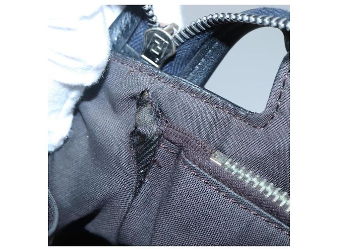Borsa a mano FENDI in pelle nera argento Auth bs28905 Nero - vista 10