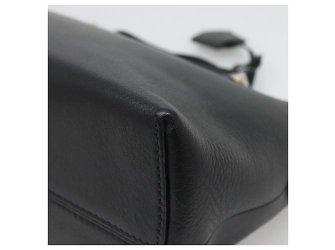 Borsa a mano FENDI in pelle nera argento Auth bs28905 Nero - vista 16