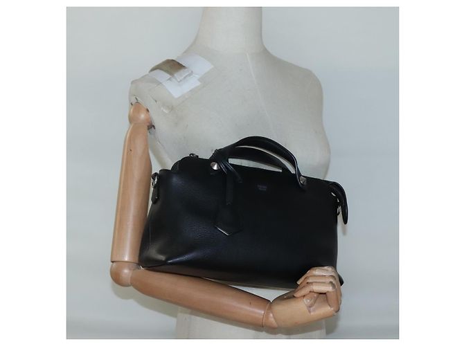 Borsa a mano FENDI in pelle nera argento Auth bs28905 Nero - vista 27