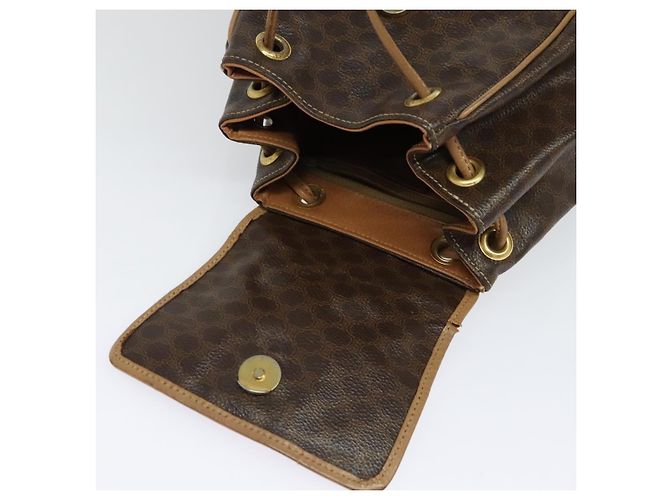 Céline CELINE Macadam Canvas Backpack PVC Leather Brown Gold Auth hk2918 Golden - view 10