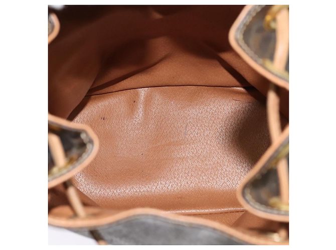 Céline CELINE Macadam Canvas Backpack PVC Leather Brown Gold Auth hk2918 Golden - view 11