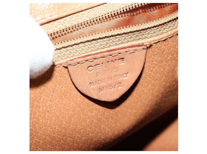 Céline CELINE Macadam Canvas Backpack PVC Leather Brown Gold Auth hk2918 Golden - view 12