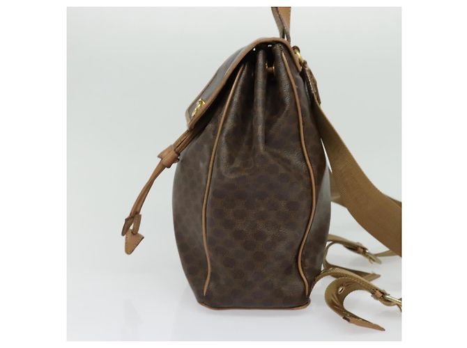 Céline CELINE Macadam Canvas Backpack PVC Leather Brown Gold Auth hk2918 Golden - view 3
