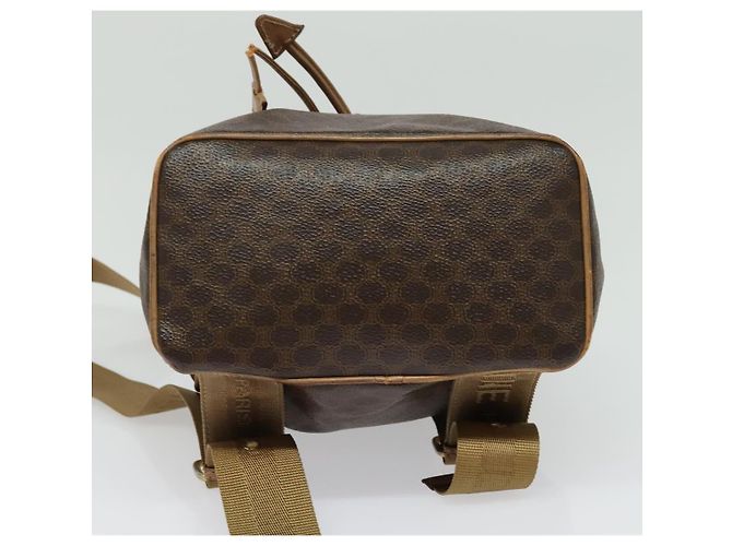 Céline CELINE Macadam Canvas Backpack PVC Leather Brown Gold Auth hk2918 Golden - view 5