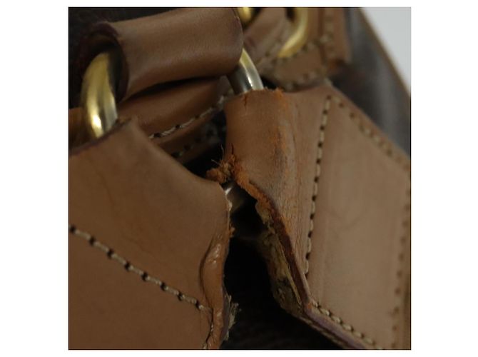 Céline CELINE Macadam Canvas Backpack PVC Leather Brown Gold Auth hk2918 Golden - view 8
