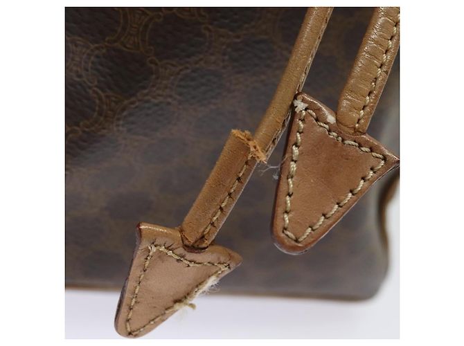Céline CELINE Macadam Canvas Backpack PVC Leather Brown Gold Auth hk2918 Golden - view 9
