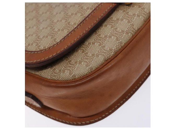 Céline Borsa a Spalla in Tela Macadam CELINE Beige Oro Auth ep10178 D'oro - vista 15