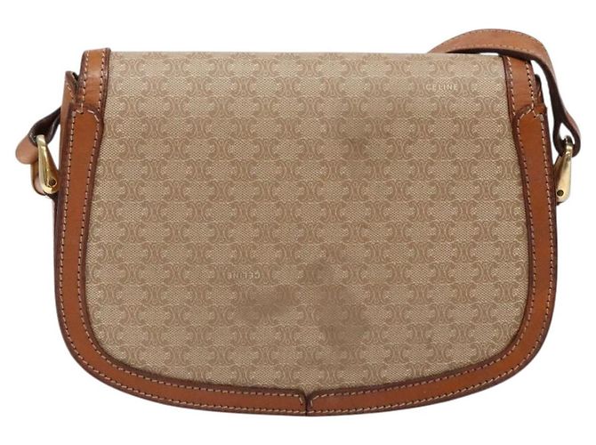 Céline Borsa a Spalla in Tela Macadam CELINE Beige Oro Auth ep10178 D'oro - vista 2