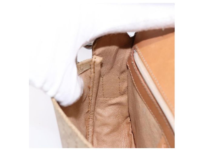 Céline Borsa a Spalla in Tela Macadam CELINE Beige Oro Auth ep10178 D'oro - vista 21