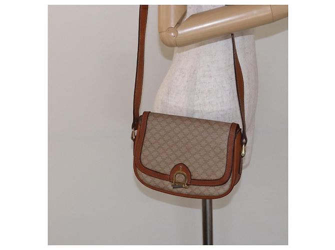 Céline Borsa a Spalla in Tela Macadam CELINE Beige Oro Auth ep10178 D'oro - vista 22