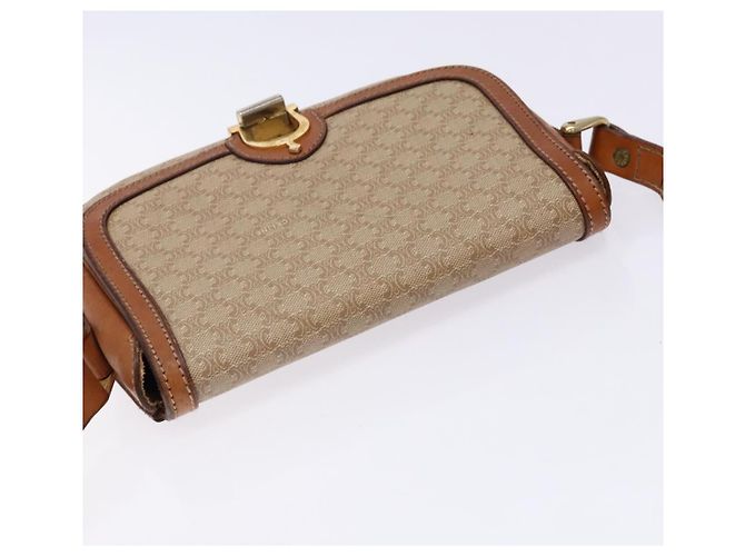 Céline Borsa a Spalla in Tela Macadam CELINE Beige Oro Auth ep10178 D'oro - vista 6