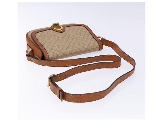 Céline Borsa a Spalla in Tela Macadam CELINE Beige Oro Auth ep10178 D'oro - vista 7