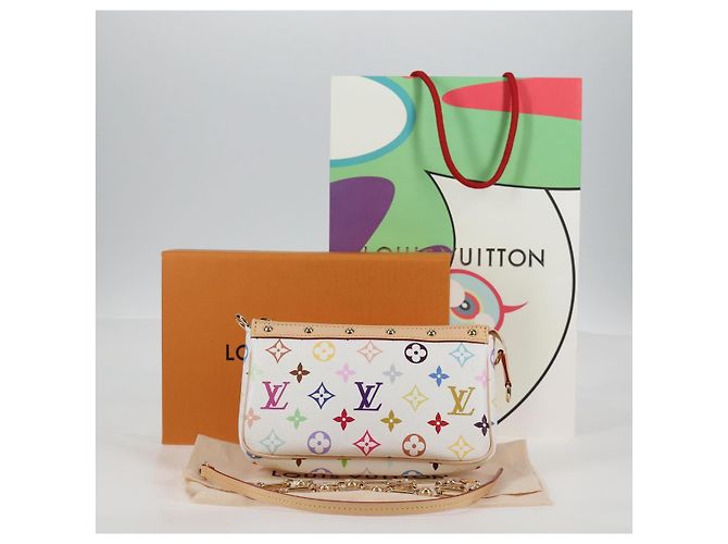 LOUIS VUITTON Pochette Pouch Monogram Multicolore LV �~ TM M13404 Auth 138997S Bianco - vista 12