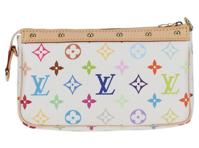 LOUIS VUITTON Pochette Pouch Monogram Multicolore LV �~ TM M13404 Auth 138997S Bianco - vista 2