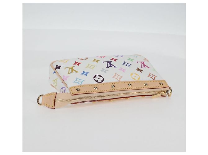 LOUIS VUITTON Pochette Pouch Monogram Multicolore LV �~ TM M13404 Auth 138997S Bianco - vista 5
