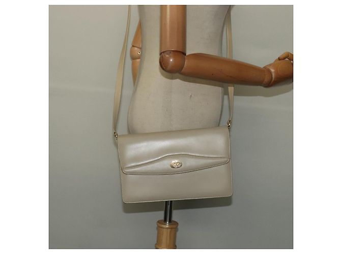 Borsa a Spalla in Pelle Beige Oro GUCCI 004 406 0105 Auth BA4936 D'oro - vista 22