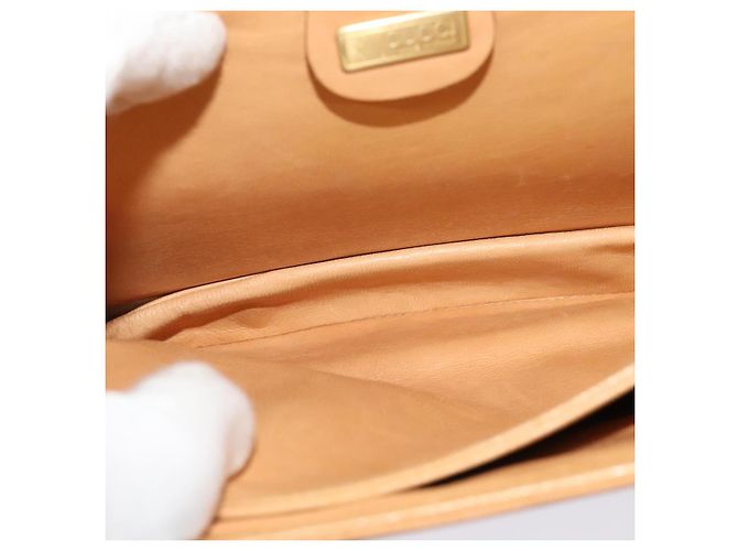 Borsa a Spalla in Pelle Beige Oro GUCCI Auth hk2913 D'oro - vista 21