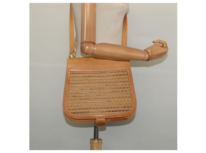 Borsa a Spalla in Pelle Beige Oro GUCCI Auth hk2913 D'oro - vista 22