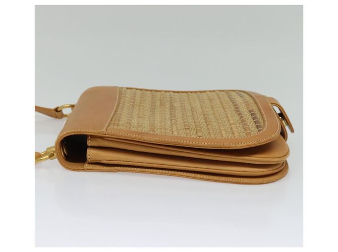 Borsa a Spalla in Pelle Beige Oro GUCCI Auth hk2913 D'oro - vista 3