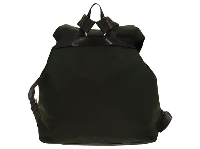 PRADA Backpack Nylon Khaki Silver Auth ki5908 Silvery - view 2