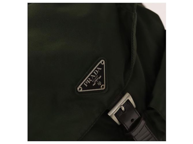PRADA Backpack Nylon Khaki Silver Auth ki5908 Silvery - view 20