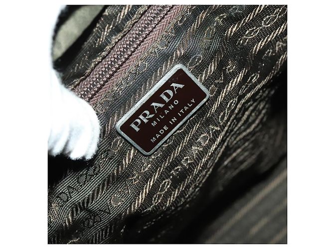 PRADA Backpack Nylon Khaki Silver Auth ki5908 Silvery - view 23