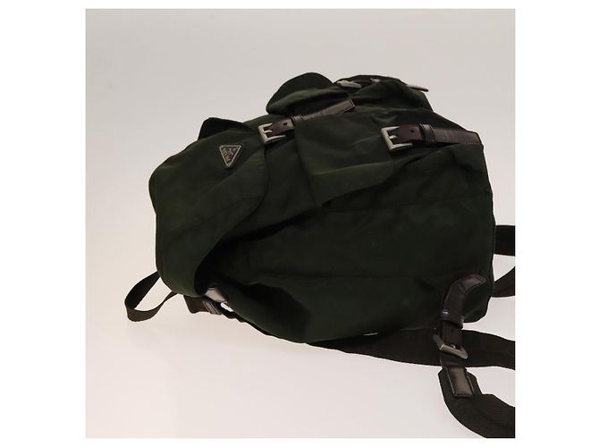 PRADA Backpack Nylon Khaki Silver Auth ki5908 Silvery - view 4