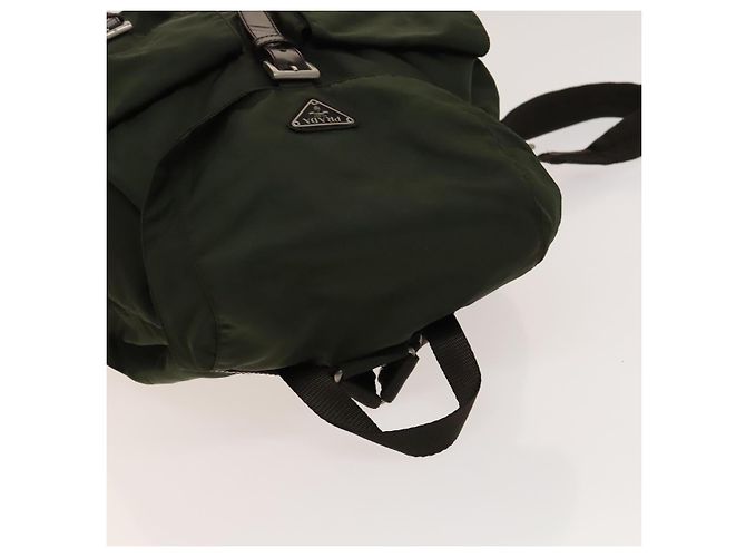 PRADA Backpack Nylon Khaki Silver Auth ki5908 Silvery - view 6