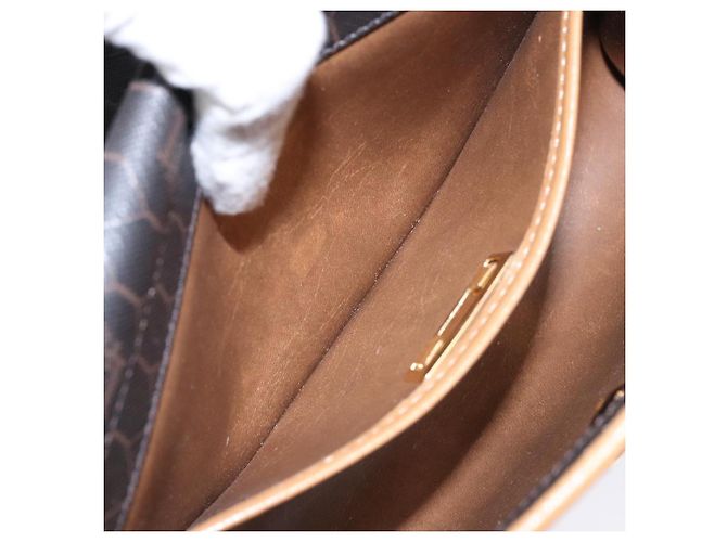 Borsa a spalla in tela a nido d'ape PVC nera e dorata Auth BA4862 Christian Dior Nero D'oro - vista 12
