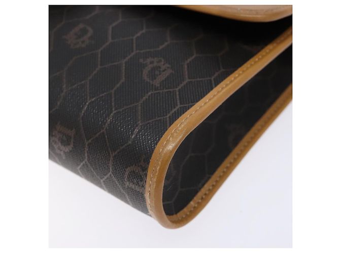 Borsa a spalla in tela a nido d'ape PVC nera e dorata Auth BA4862 Christian Dior Nero D'oro - vista 15