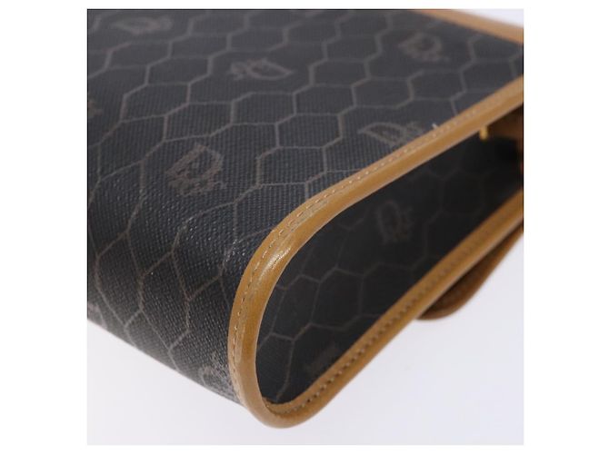 Borsa a spalla in tela a nido d'ape PVC nera e dorata Auth BA4862 Christian Dior Nero D'oro - vista 17